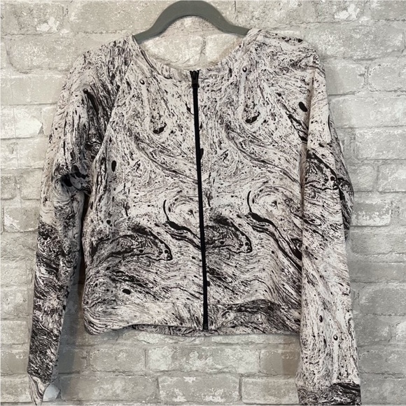 Koral Activewear Equate Ink Marble Zip Sweatshirt - Picture 2 of 9